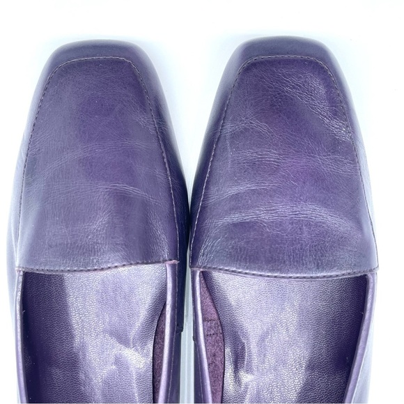 Enzo Angiolini Purple Leather Square Tow, Cushioned Sole Loafers Size 9.5 - Picture 9 of 17
